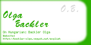 olga backler business card